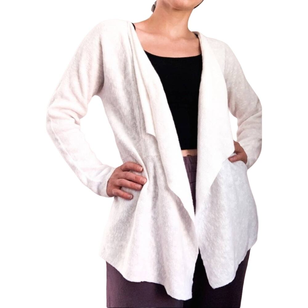 Eileen Fisher White Linen Cardigan